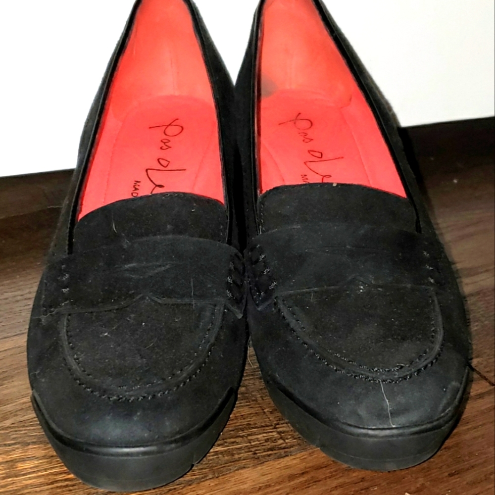 Black Suede and Patent Leather Magnolia Heel